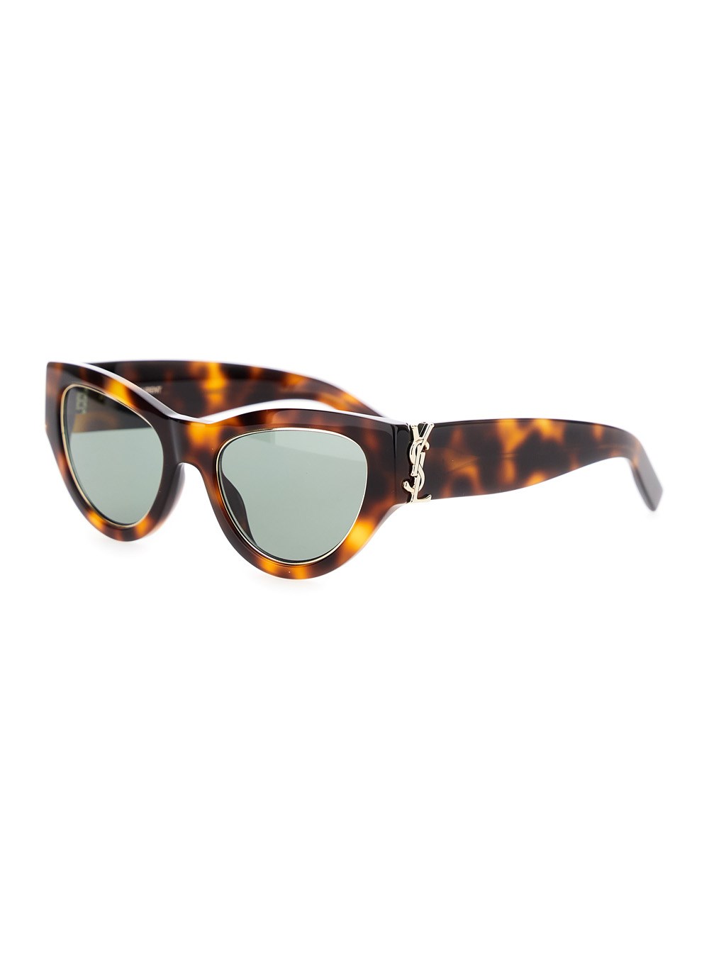 Saint Laurent Occhiali da Sole con Montatura Spessa e Stampa Tartarugata in Acetato Marroni Donna