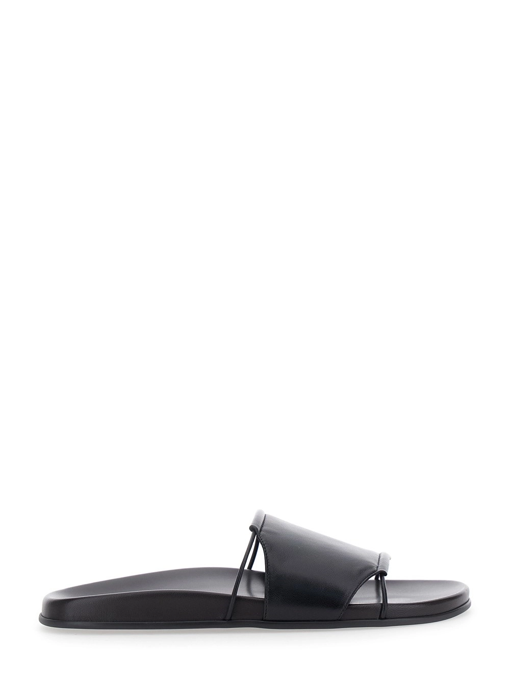 The Row Sandali 'Vivienne' con fascia larga con cinturino elastico in pelle neri donna