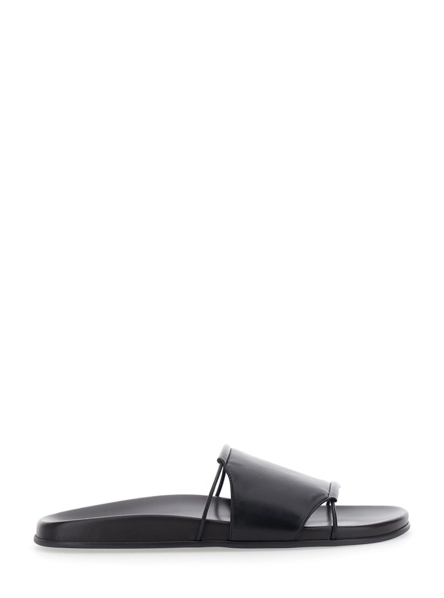 The Row Sandali 'Vivienne' con fascia larga con cinturino elastico in pelle neri donna