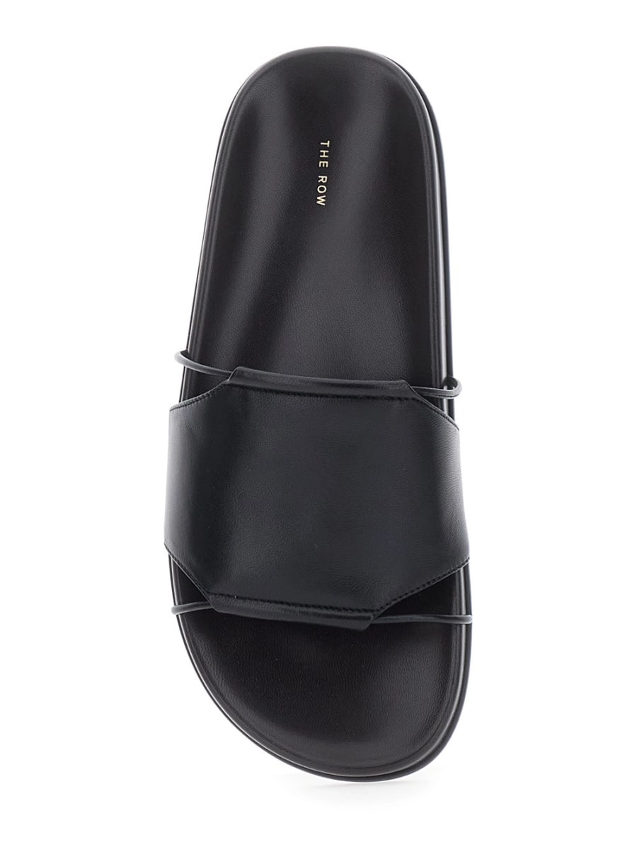 The Row Sandali 'Vivienne' con fascia larga con cinturino elastico in pelle neri donna, view 4