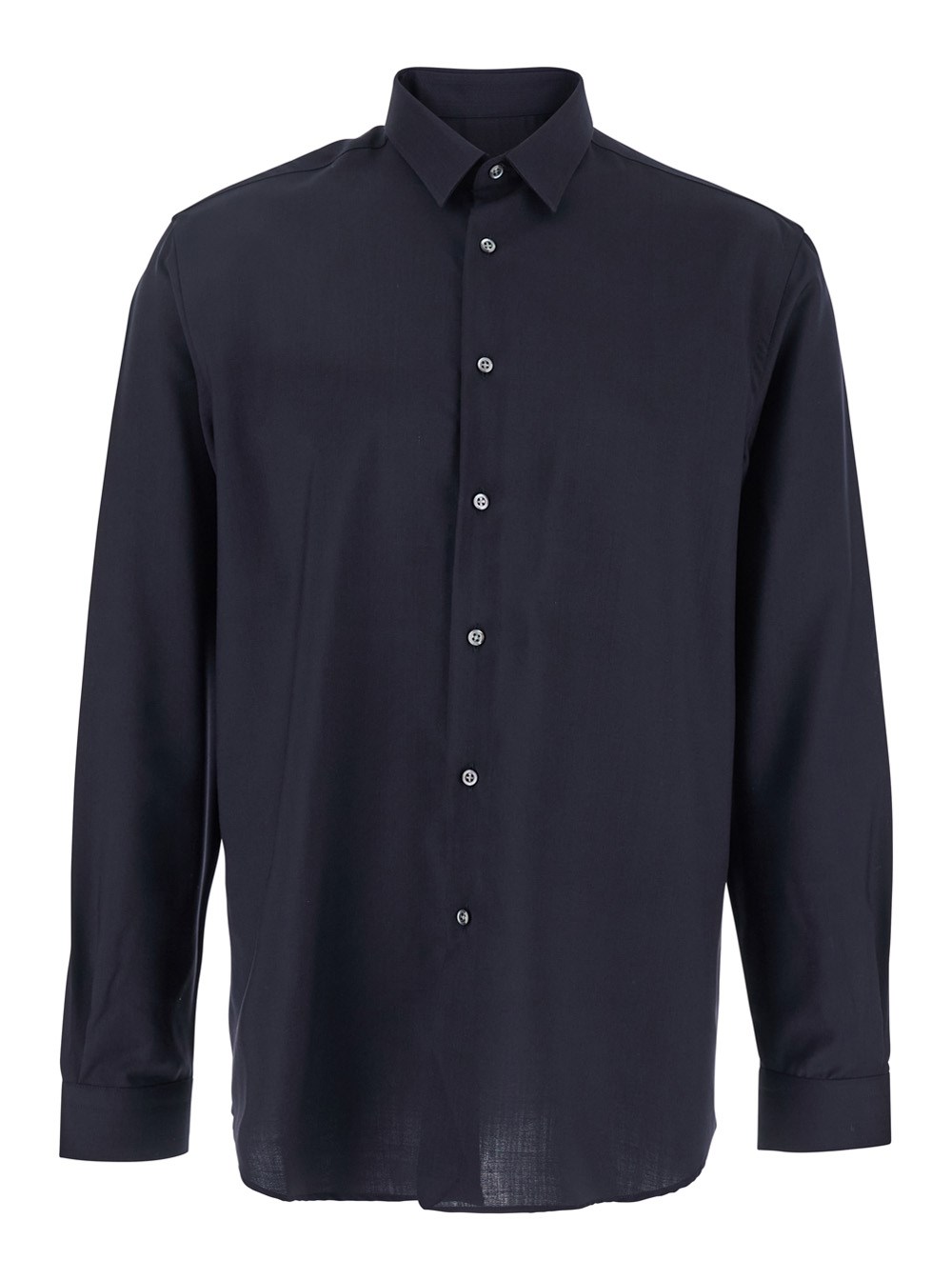 Low brand Camicia con Colletto Classico e Chiusura con Bottoni in Tessuto Blu Uomo