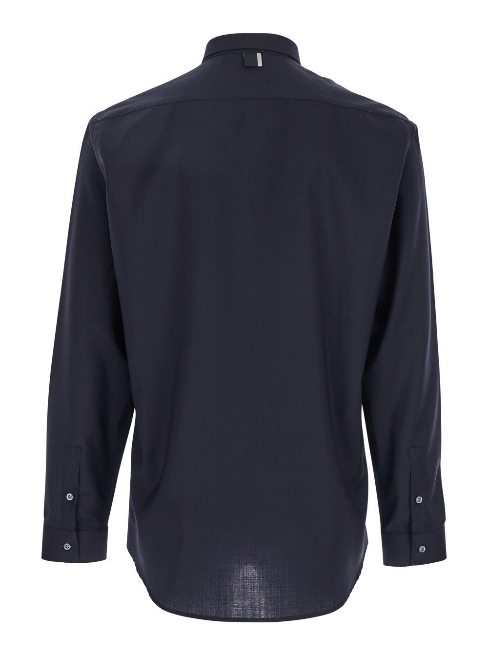 Low brand Camicia con Colletto Classico e Chiusura con Bottoni in Tessuto Blu Uomo, view 2