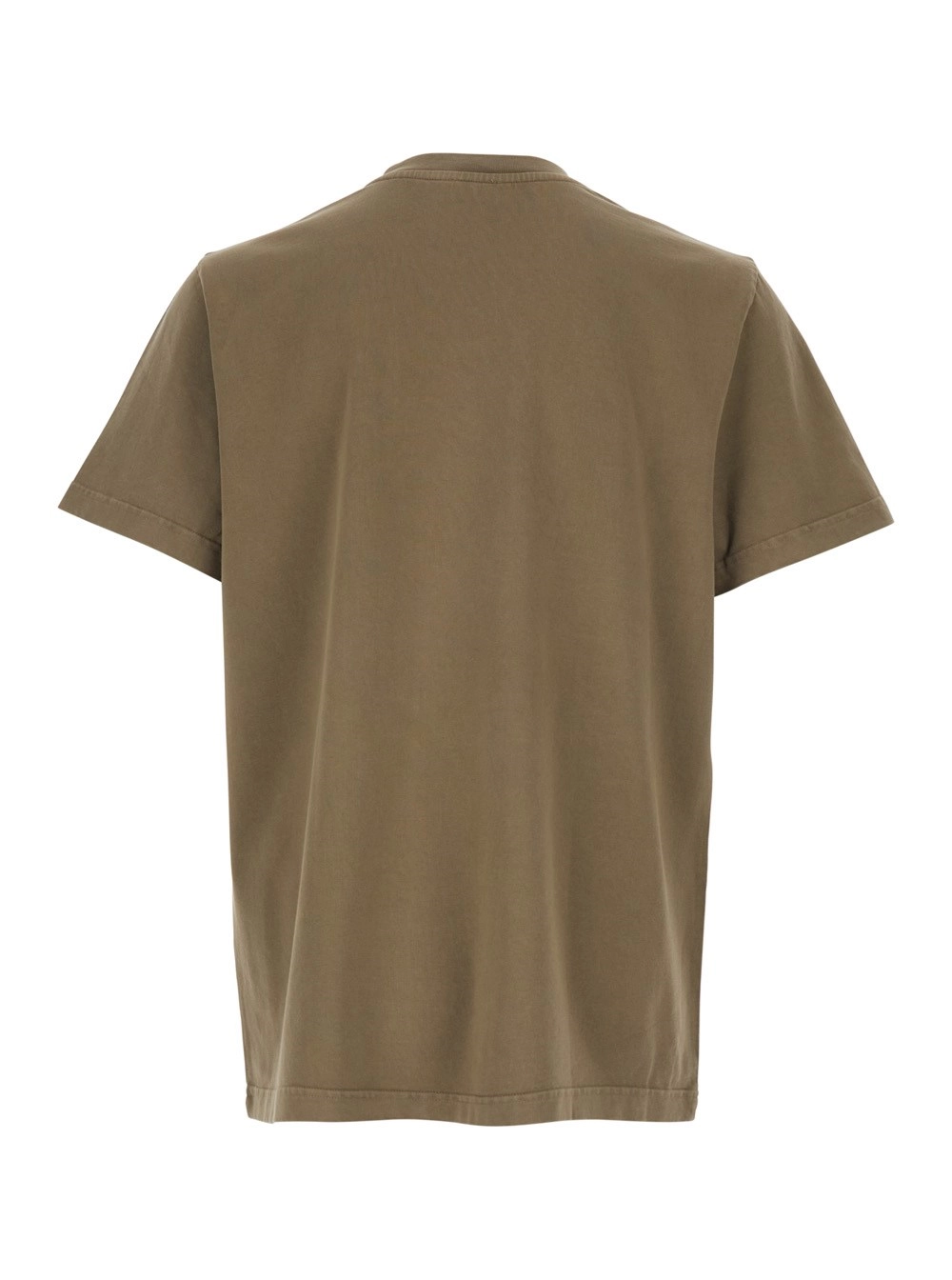 A.P.C. T-Shirt Girocollo con Logo Lettering sul Fronte in Cotone Marrone Uomo, view 2
