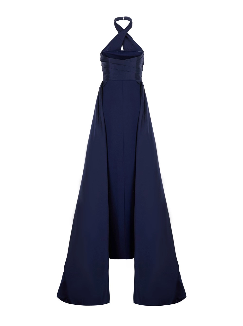 Solace london Abito Lungo con Scollo a V in Tessuto Blu Donna, view 2