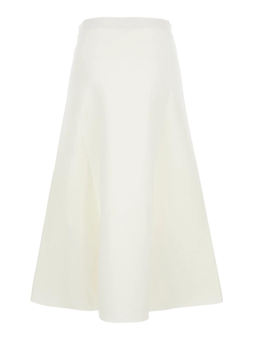 P.A.R.O.S.H. Gonna con design svasato in maglia di tessuto beige donna, view 2