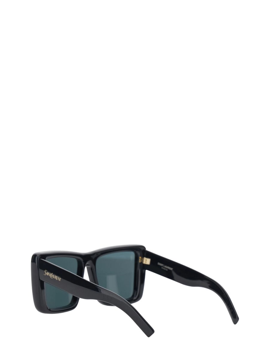 Saint Laurent Occhiali da Sole 'SL 900' con Logo Lettering sulle Aste in Nylon Neri Donna, view 2