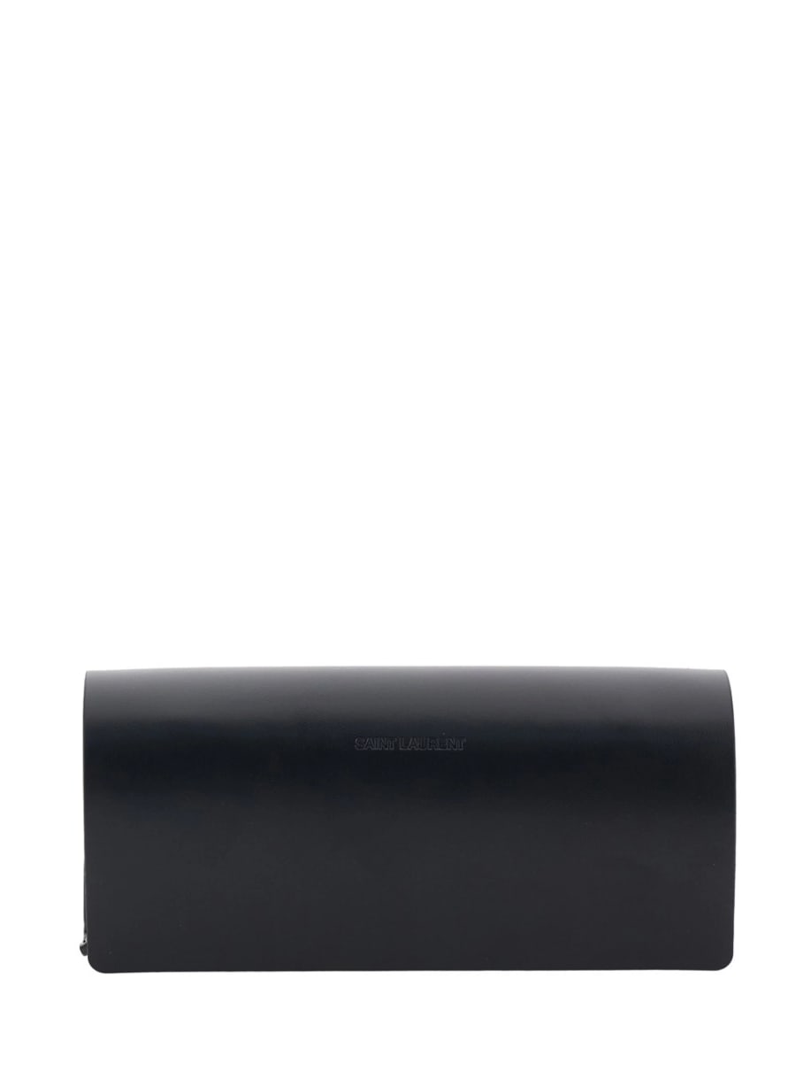 Saint Laurent Occhiali da Sole 'SL 900' con Logo Lettering sulle Aste in Nylon Neri Donna, view 4