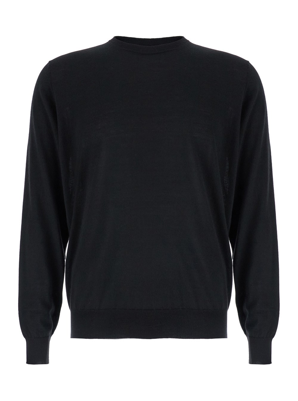 Leplain Maglioncino Girocollo in Lana e Cashmere con maniche lunghe e colore nero per uomo