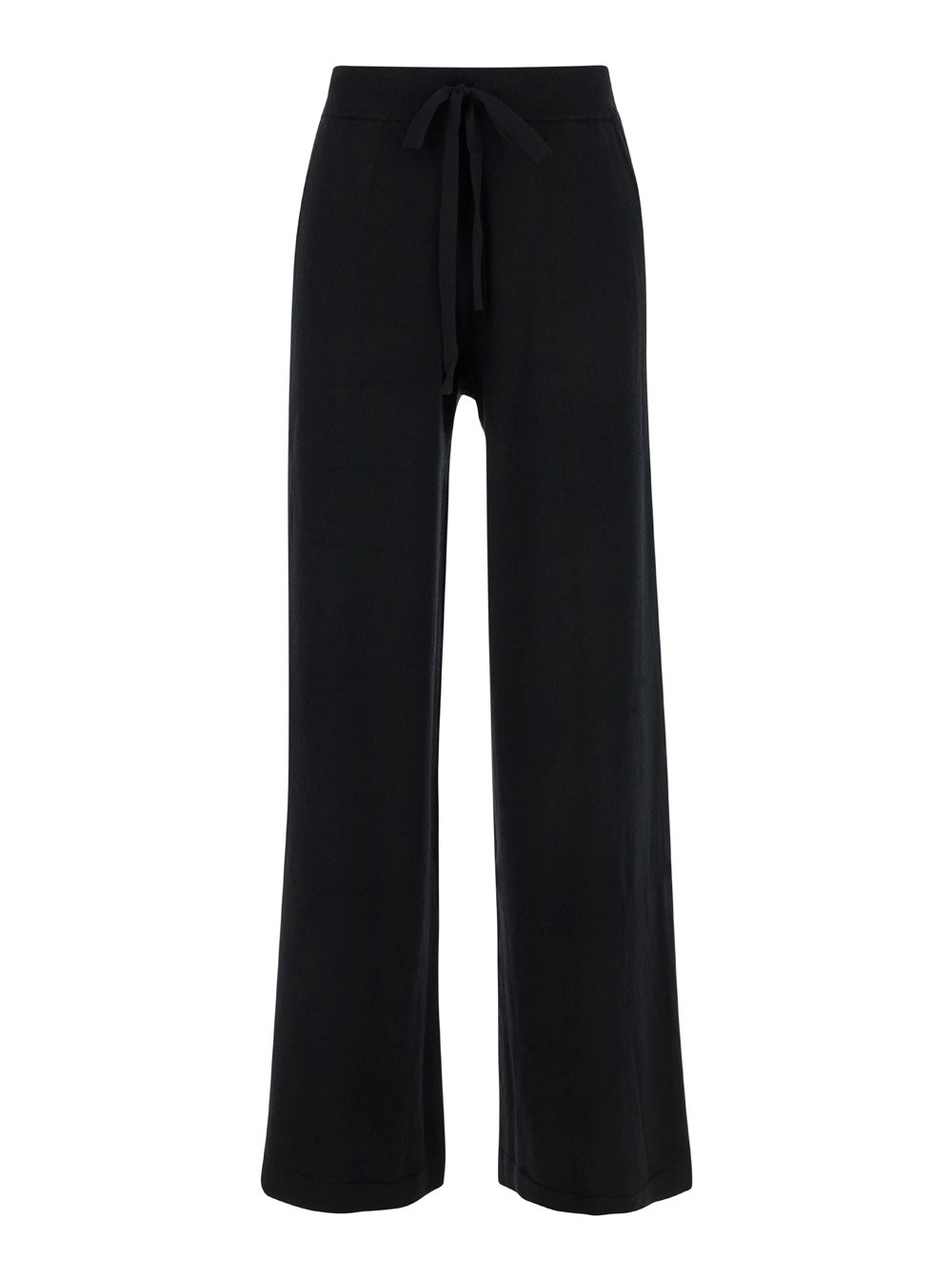 P.A.R.O.S.H. Pantaloni Morbidi con Coulisse in Tessuto Nero Donna