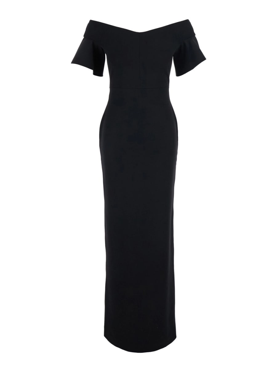 Solace london Cielo Maxi Dress - Abito lungo con scollo a V e maniche lunghe in Tessuto - Donna