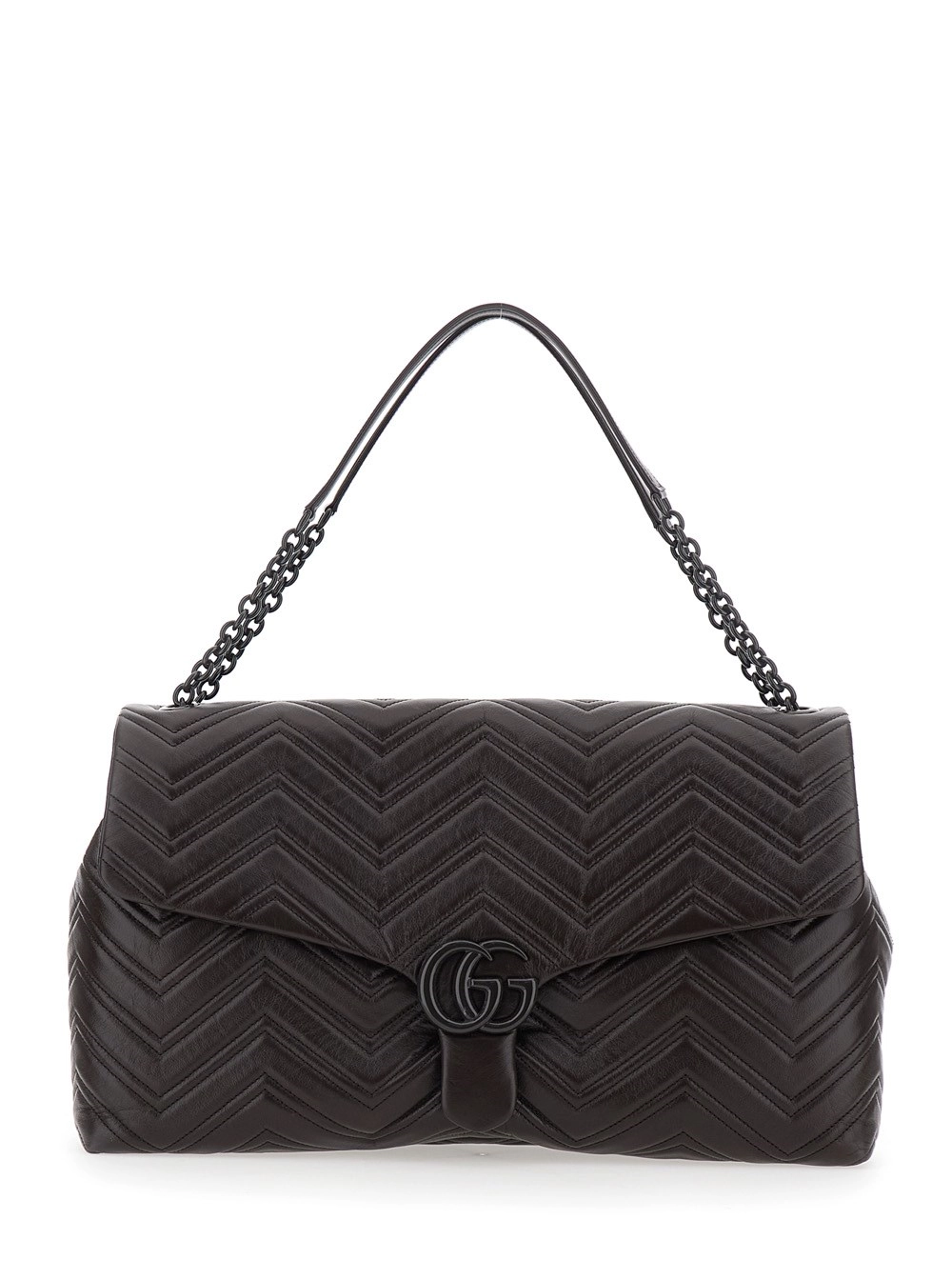Gucci Borsa a Tracolla 'Gucci' con Tracolla Scorrevole in Pelle Marrone Donna