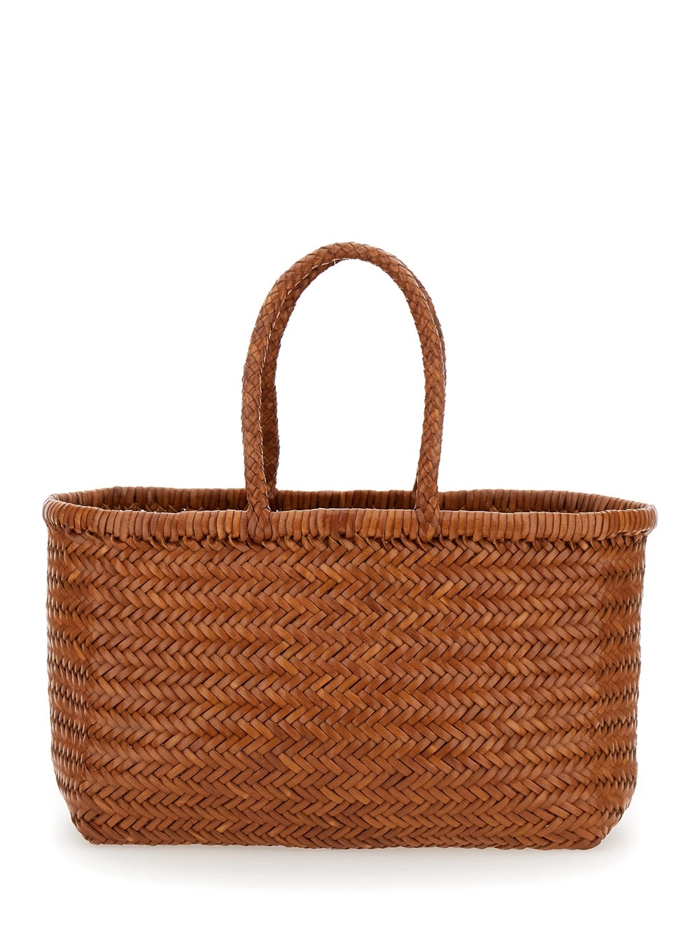 Dragon diffusion Borsa Shopping 'Bamboo Triple Jump' con due manici superiori in Pelle Marrone Donna