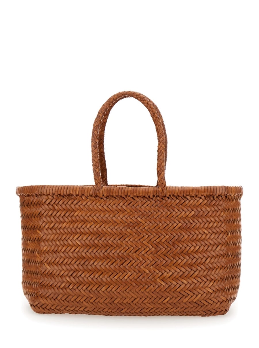 Dragon diffusion Borsa Shopping 'Bamboo Triple Jump' con due manici superiori in Pelle Marrone Donna, view 4
