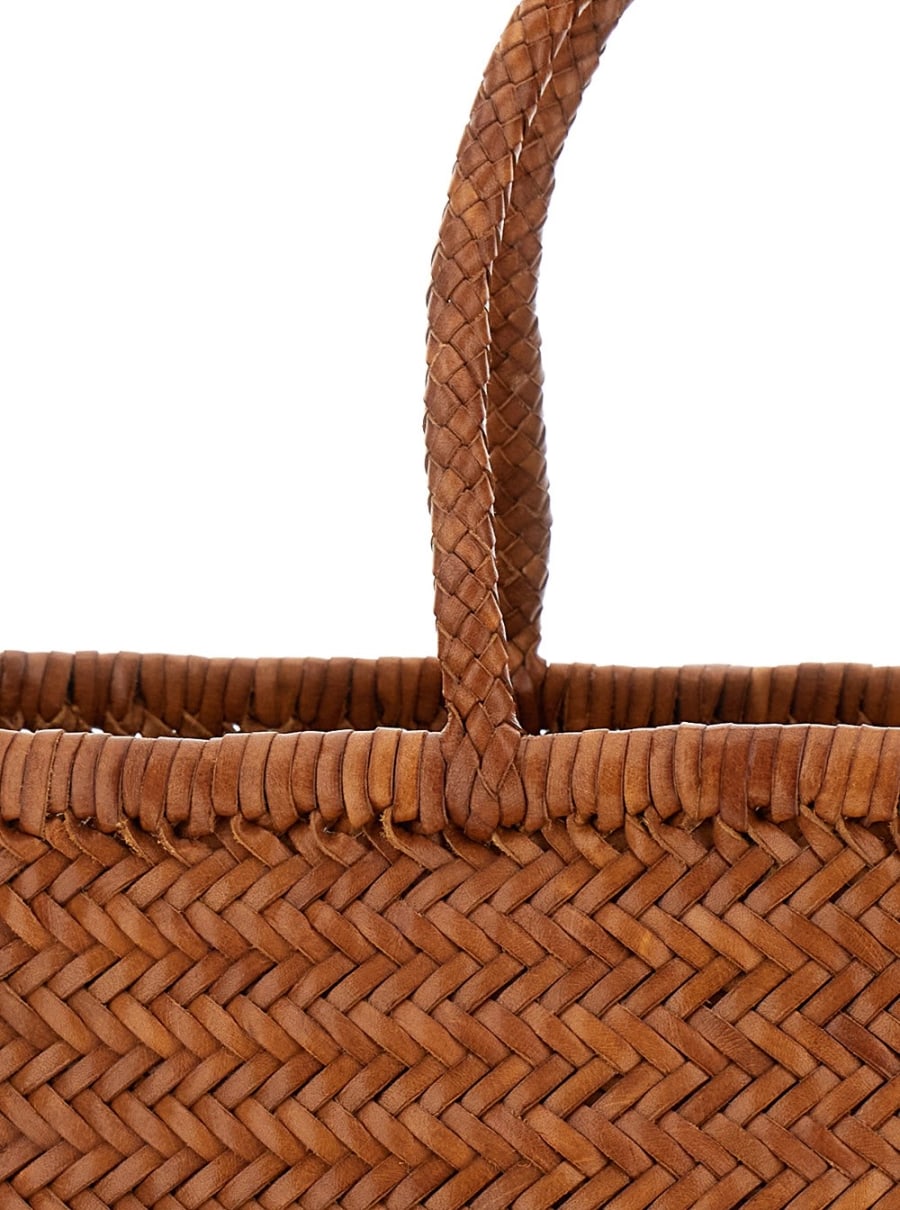 Dragon diffusion Borsa Shopping 'Bamboo Triple Jump' con due manici superiori in Pelle Marrone Donna, view 5