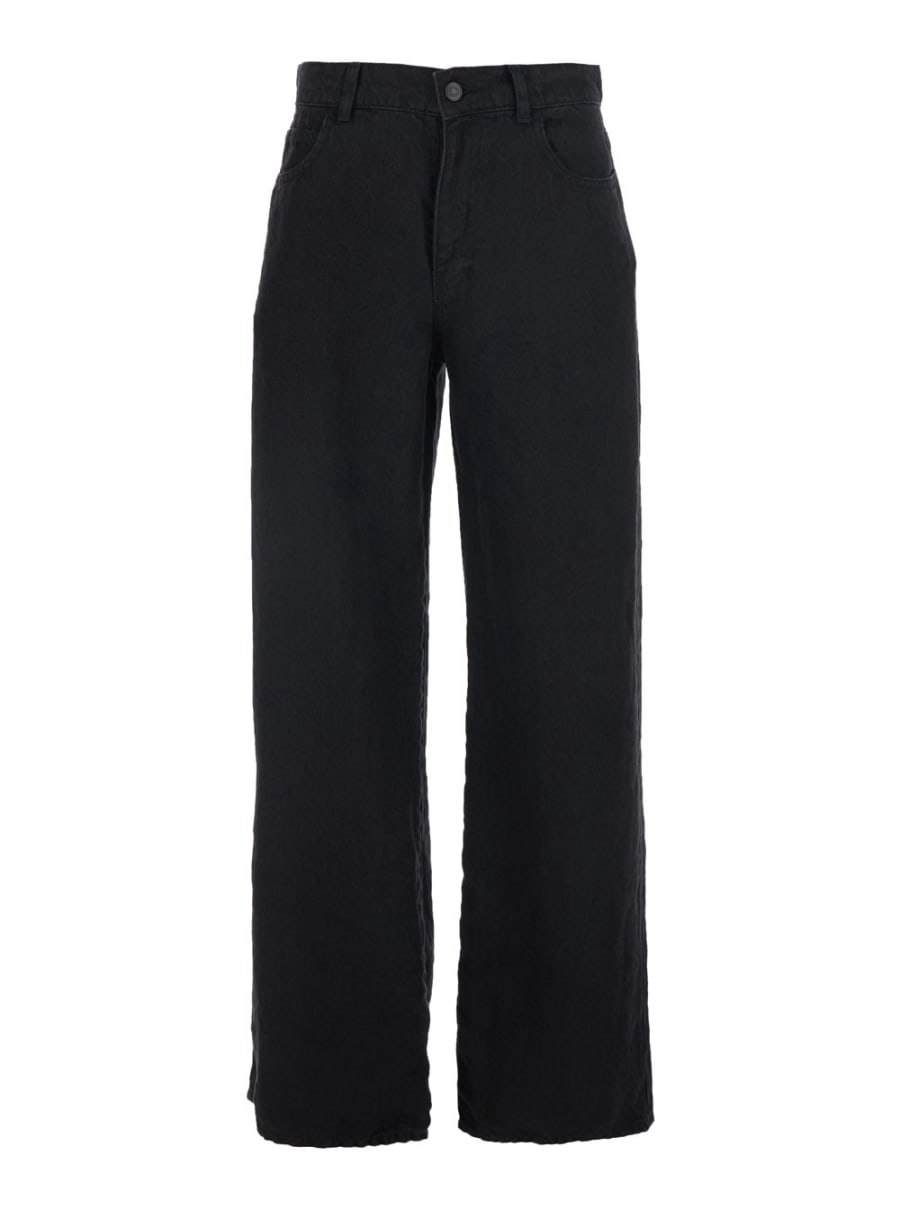 The Row Jeans 'Eglitta' con Gamba Larga e Design a Cinque Tasche in Denim Nero Donna