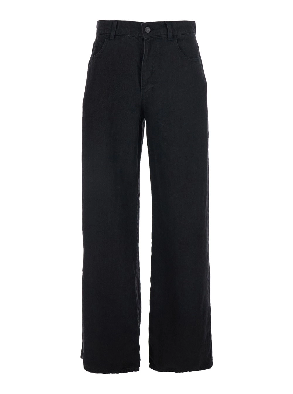 The Row Jeans 'Eglitta' con Gamba Larga e Design a Cinque Tasche in Denim Nero Donna