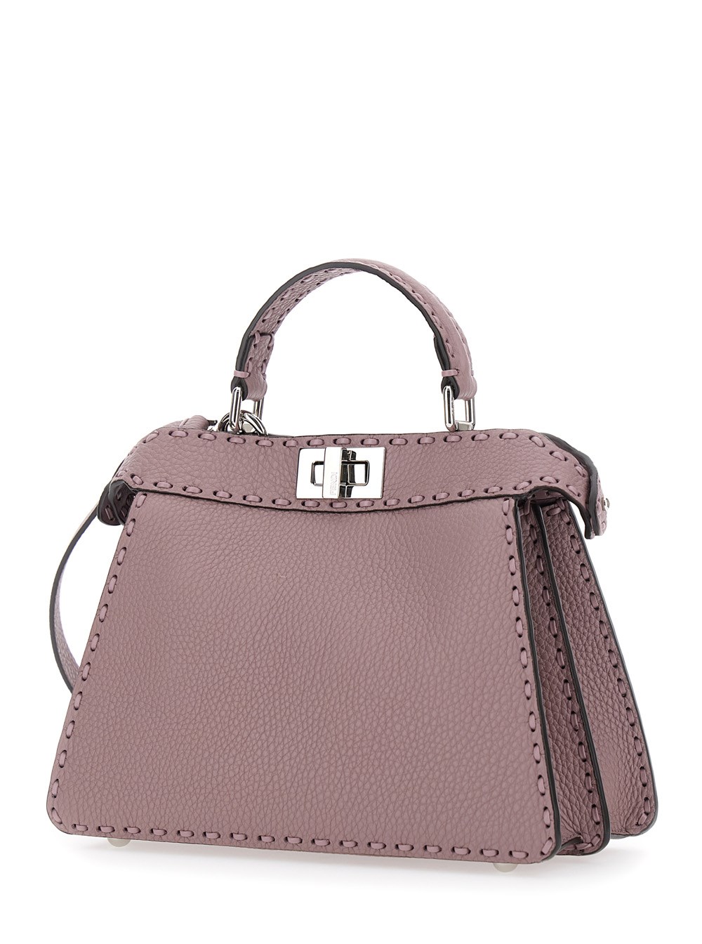 Fendi Borsa 'Peekaboo ISeeU Small' con Tracolla in Pelle Rosa  Donna, view 2