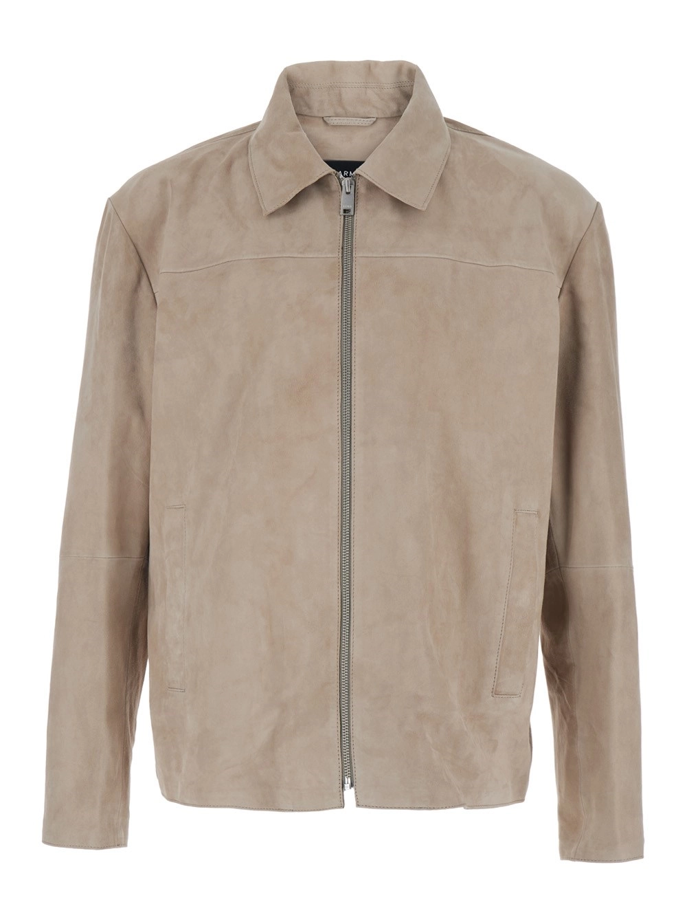 Arma Giubotto con colletto classico in pelle beige uomo