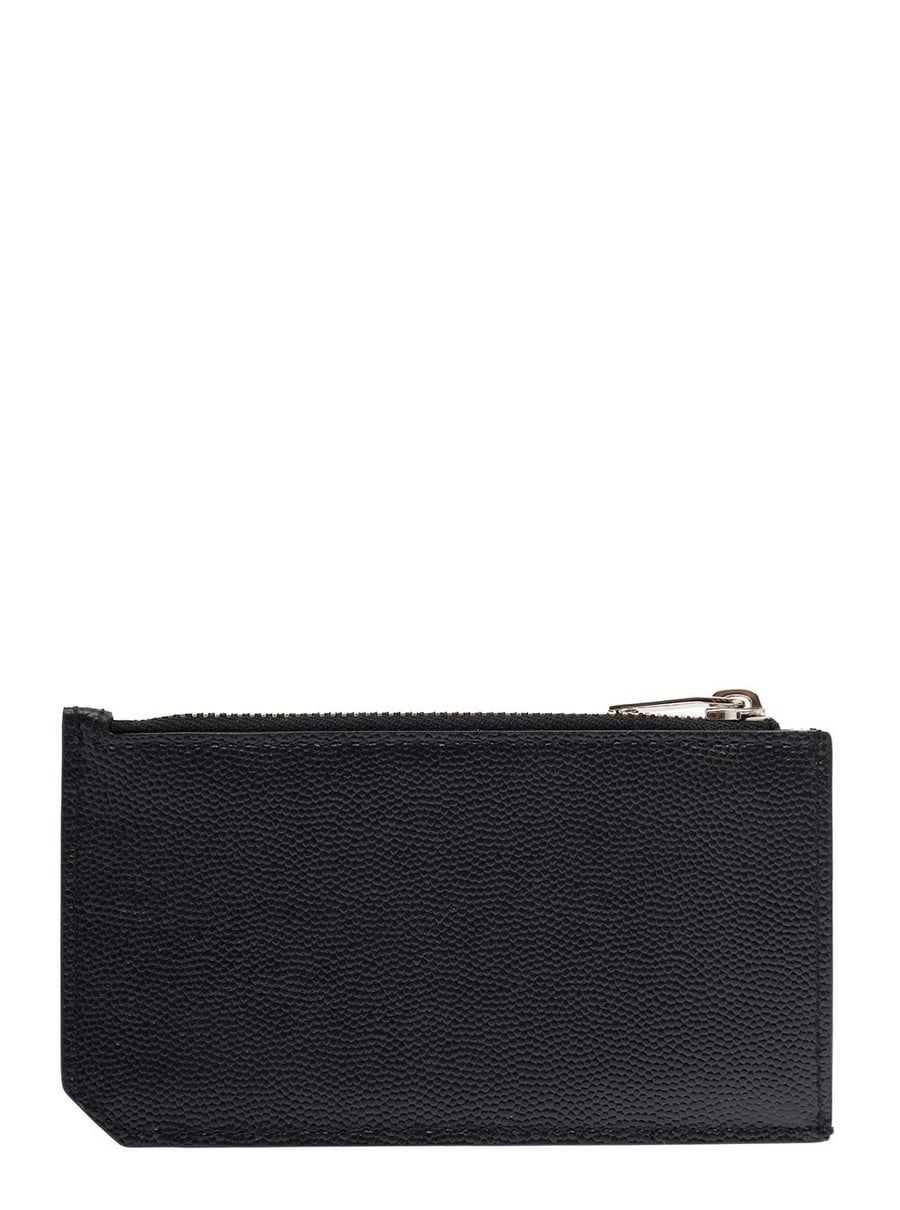 Saint Laurent Portacarte in Pelle Nera Saint Laurent Uomo, view 2