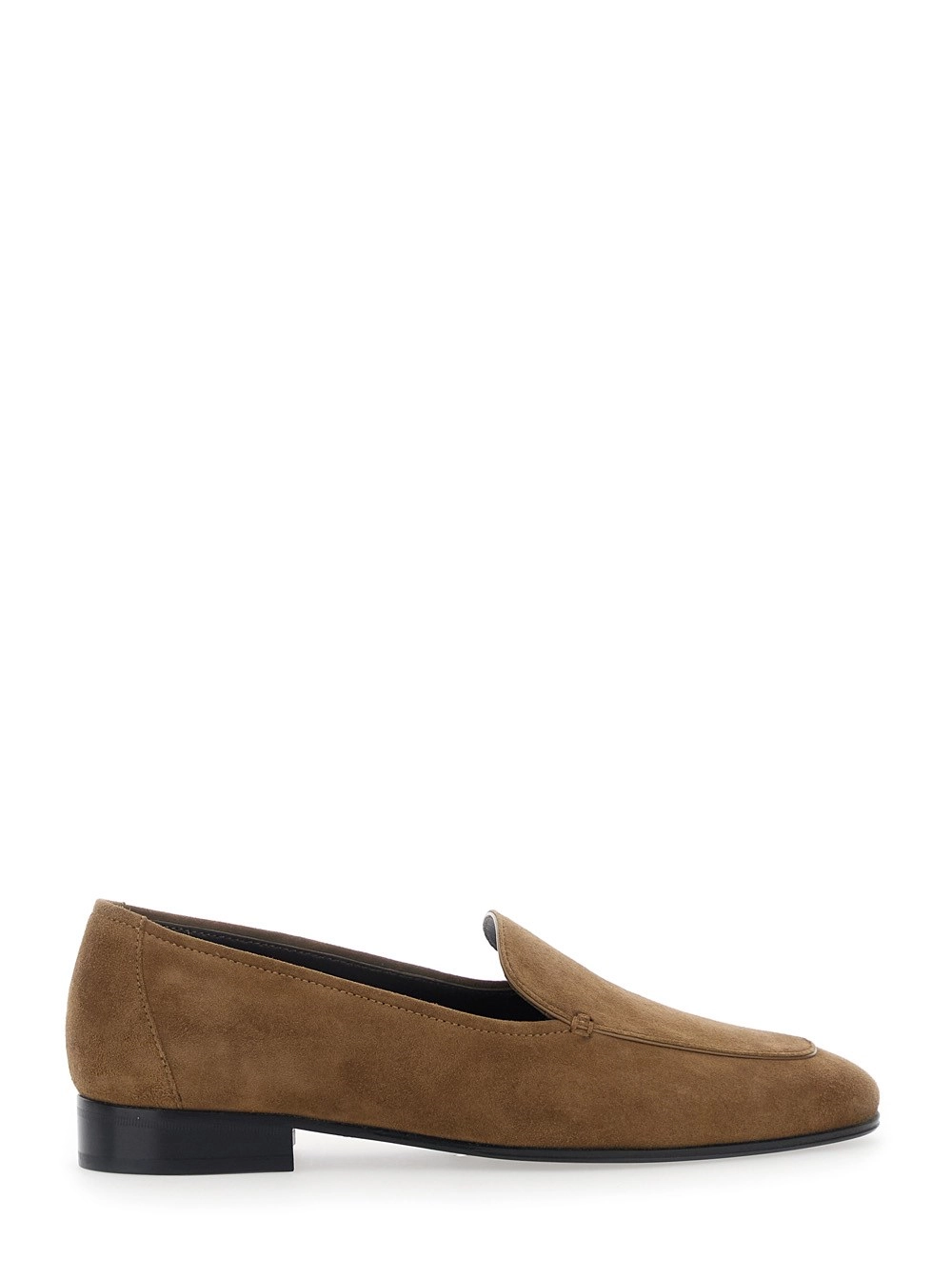 The Row Mocassini 'Adam' con Punta Arrotondata e Tacco Basso in Cuoio in Pelle Scamosciata Beige Donna