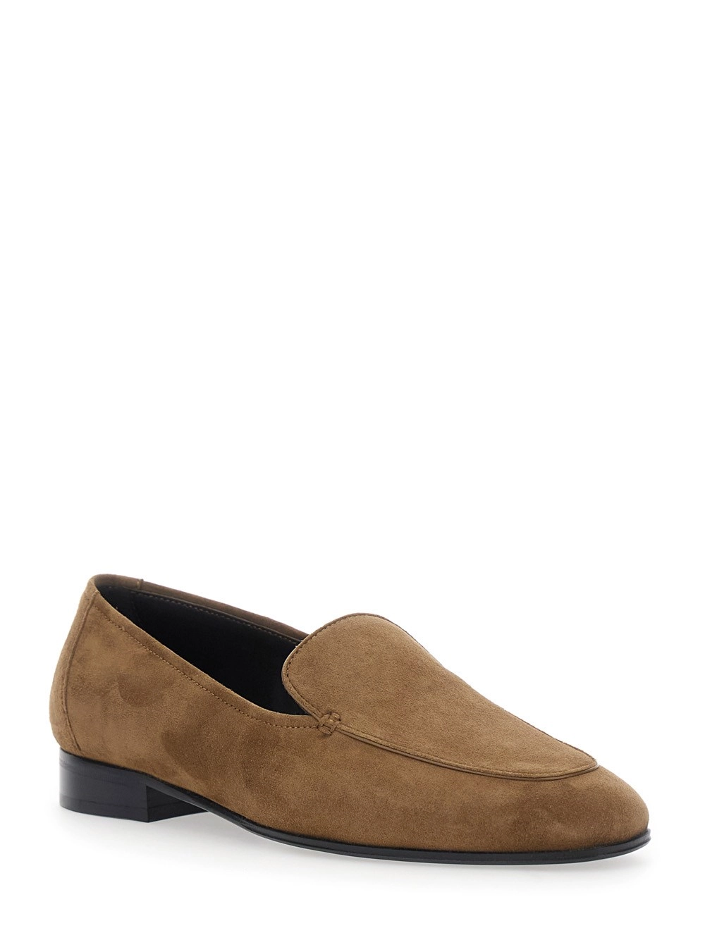 The Row Mocassini 'Adam' con Punta Arrotondata e Tacco Basso in Cuoio in Pelle Scamosciata Beige Donna, view 2