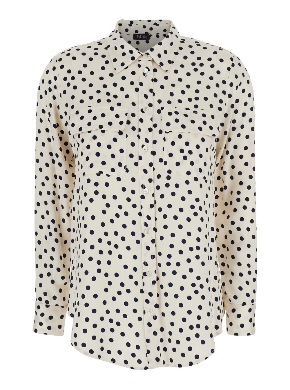 Leplain Camicia 'POIS POCKET SHIRT' - Bianco - Camicia con tasca e motivi pois in poliestere - Donna