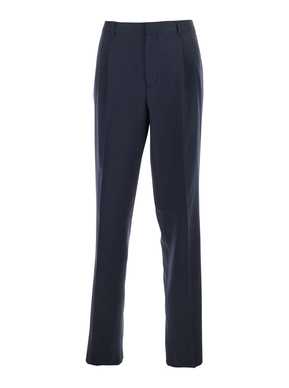 Lardini Pantaloni Sartoriali con Doppia Pence in Lana Vergine Blu Uomo