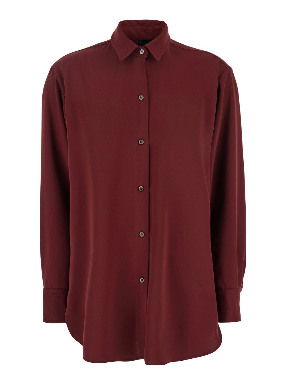 Leplain Camicia con Colletto Classico in Tessuto Tecnico Bordeaux Donna