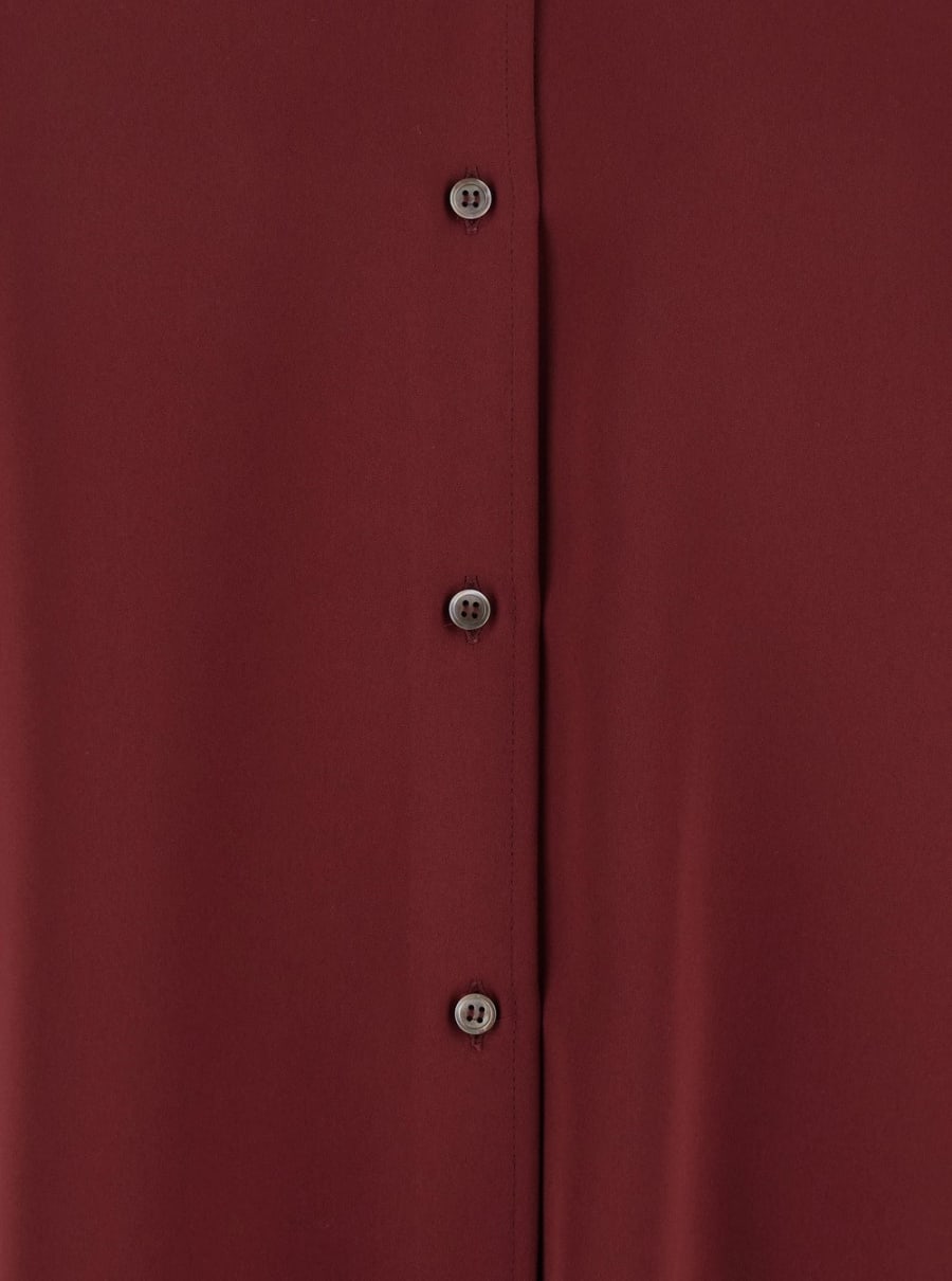 Leplain Camicia con Colletto Classico in Tessuto Tecnico Bordeaux Donna, view 3
