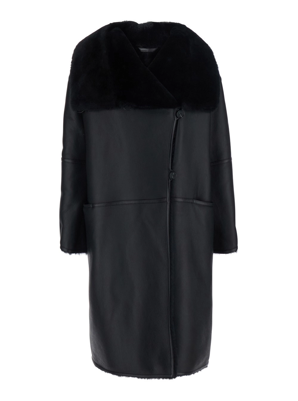 Toteme Shearling wrap coat
