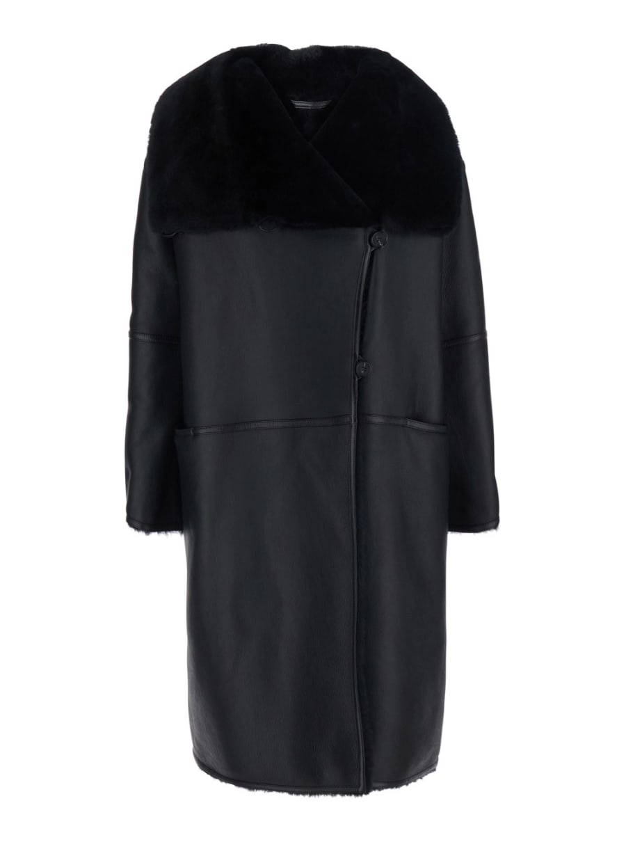 Toteme Shearling wrap coat