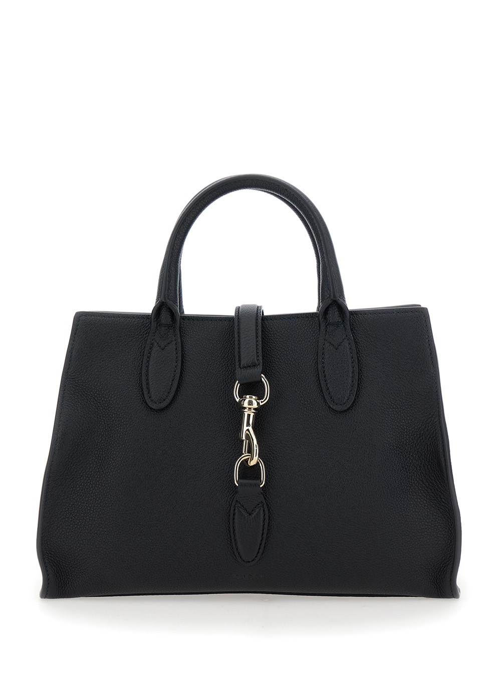 Gucci Borsa a Mano 'Jackie' con Morsetto sul Fronte e Tracolla Removibile in Pelle Nera Donna