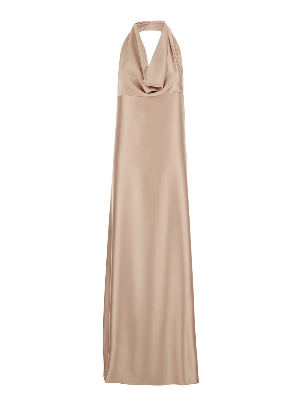 Leplain Abito lungo con scollo all'americana e schiena scoperta in tessuto Beige donna