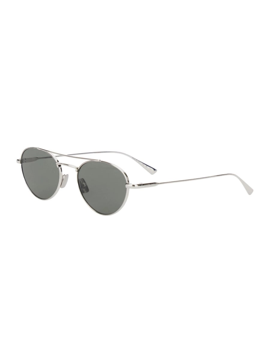 Saint Laurent Occhiali da Sole con Logo Inciso in Metallo Color Argento Donna