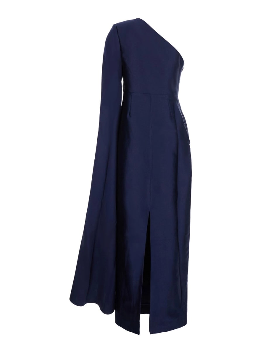 Solace london Abito Lungo 'VEYA MAXI DRESS' Blu con Scollo a V e Maniche Lunghe in Poliestere Donna, view 2