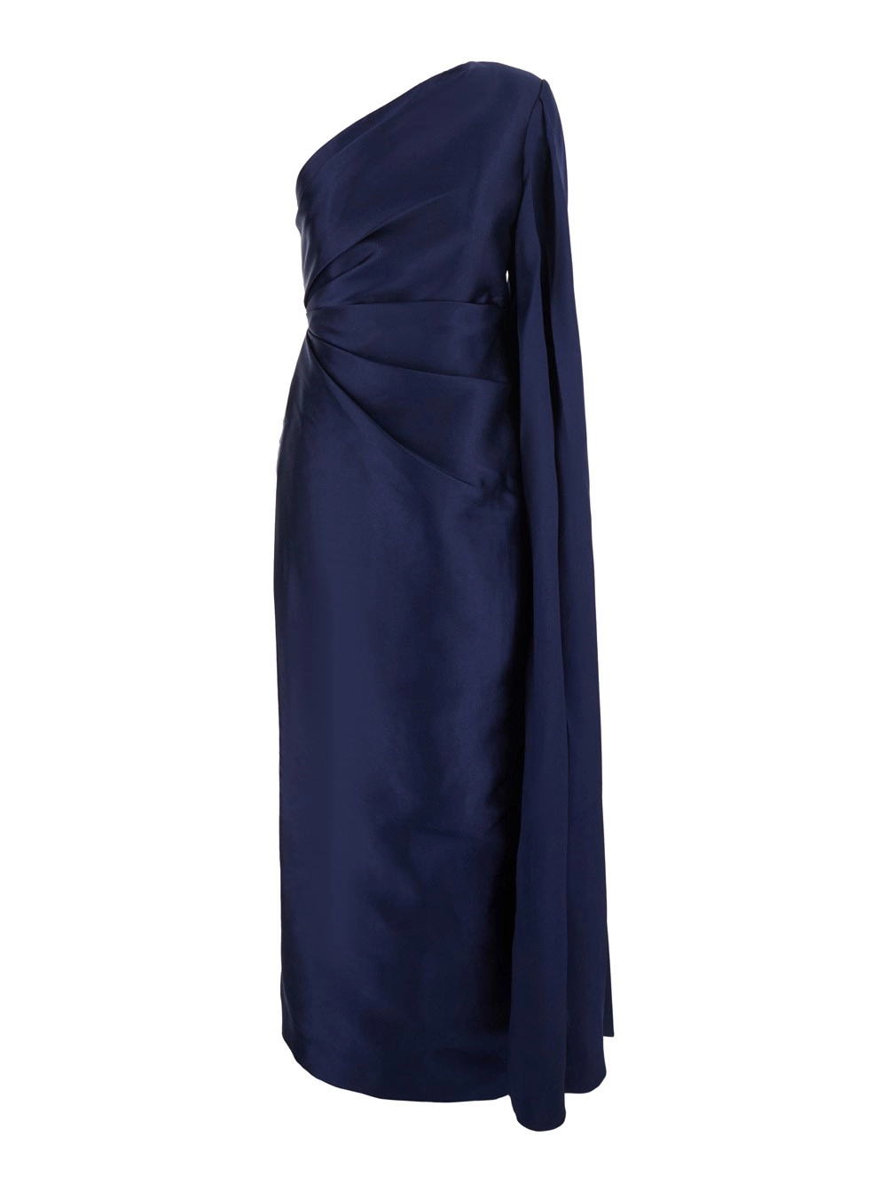 Solace london Abito Lungo 'VEYA MAXI DRESS' Blu con Scollo a V e Maniche Lunghe in Poliestere Donna