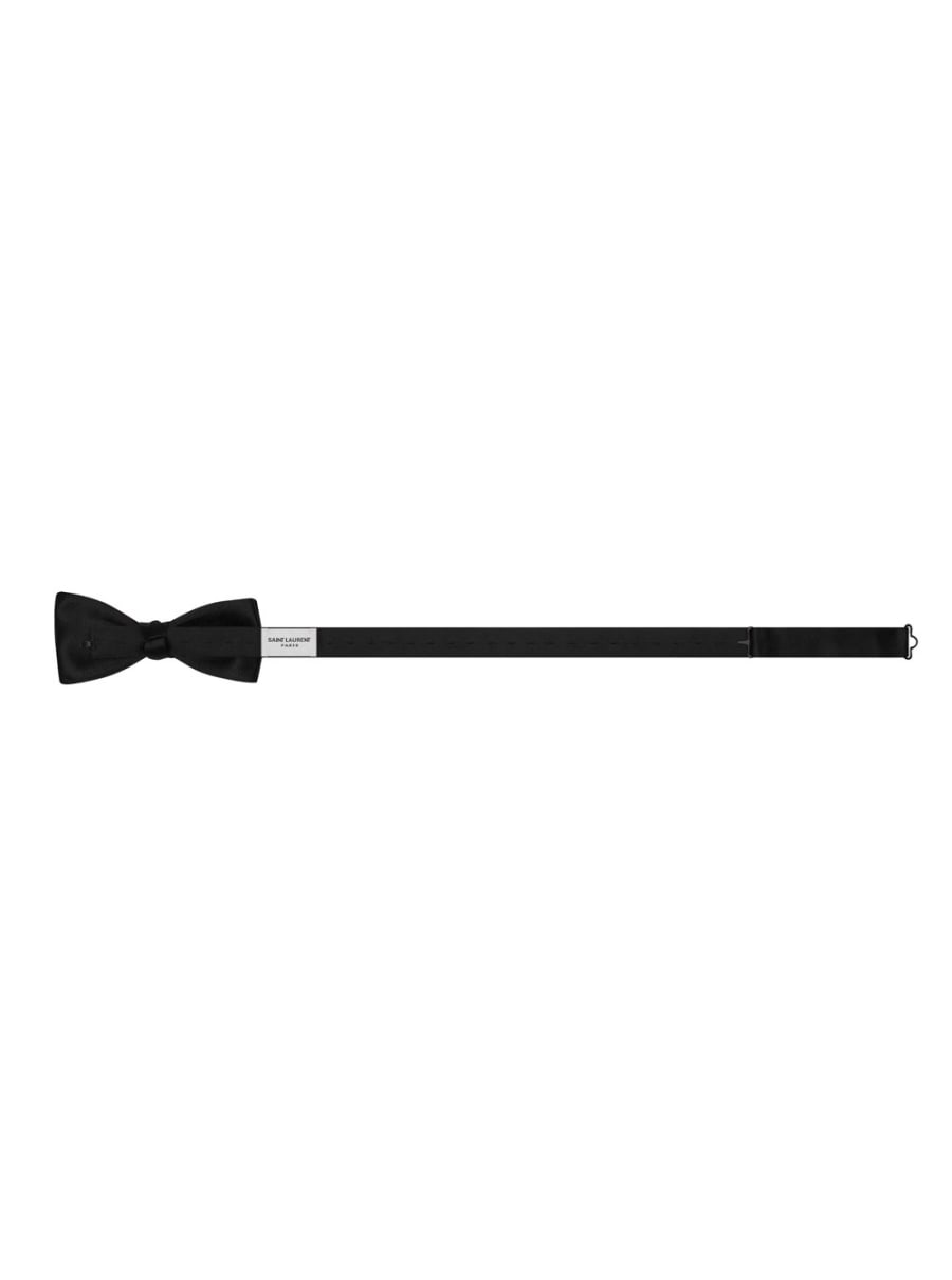 Saint Laurent Papillon Ready-To-Wear con Gancio in Seta Nero Uomo, view 2