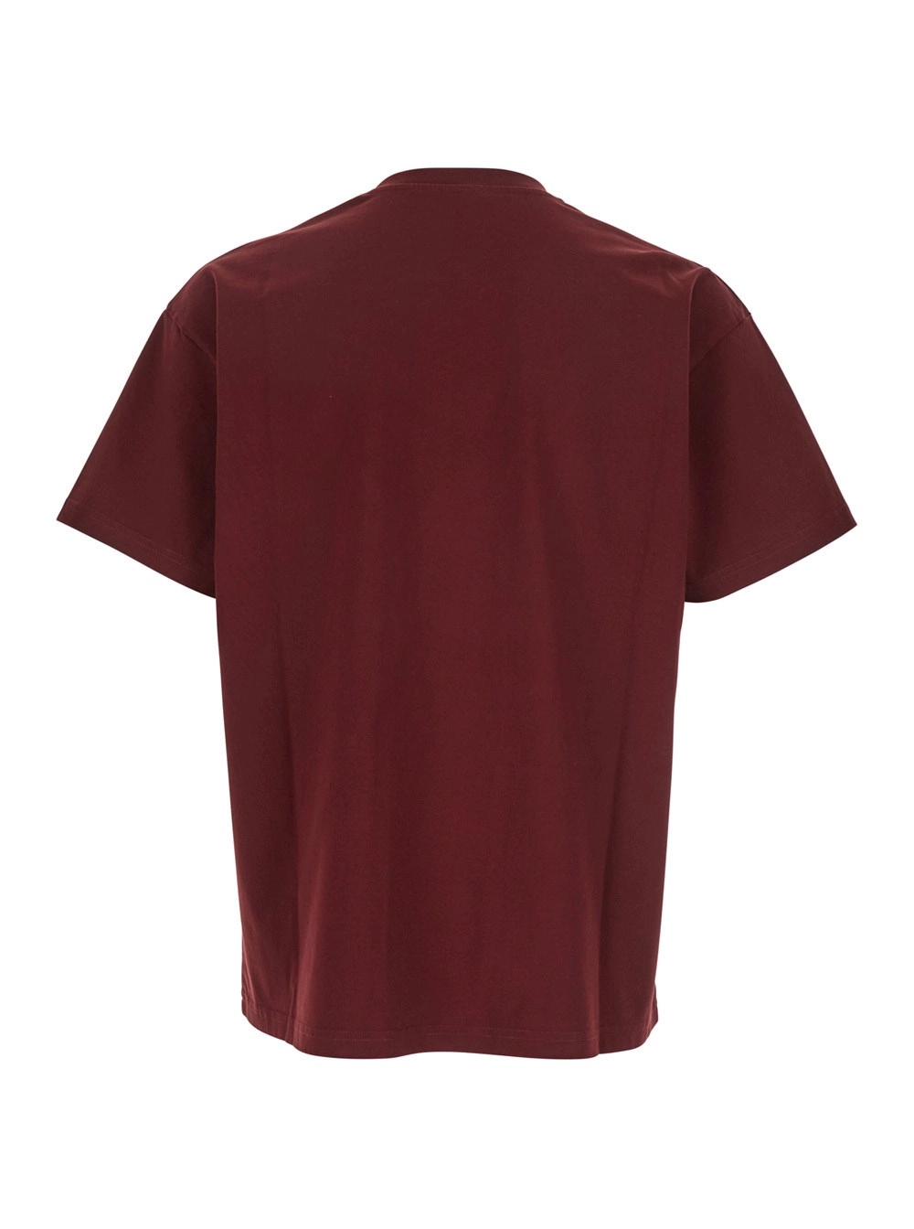 Givenchy T-Shirt Bordeaux con Patch Logo sul Petto in Cotone Uomo, view 2