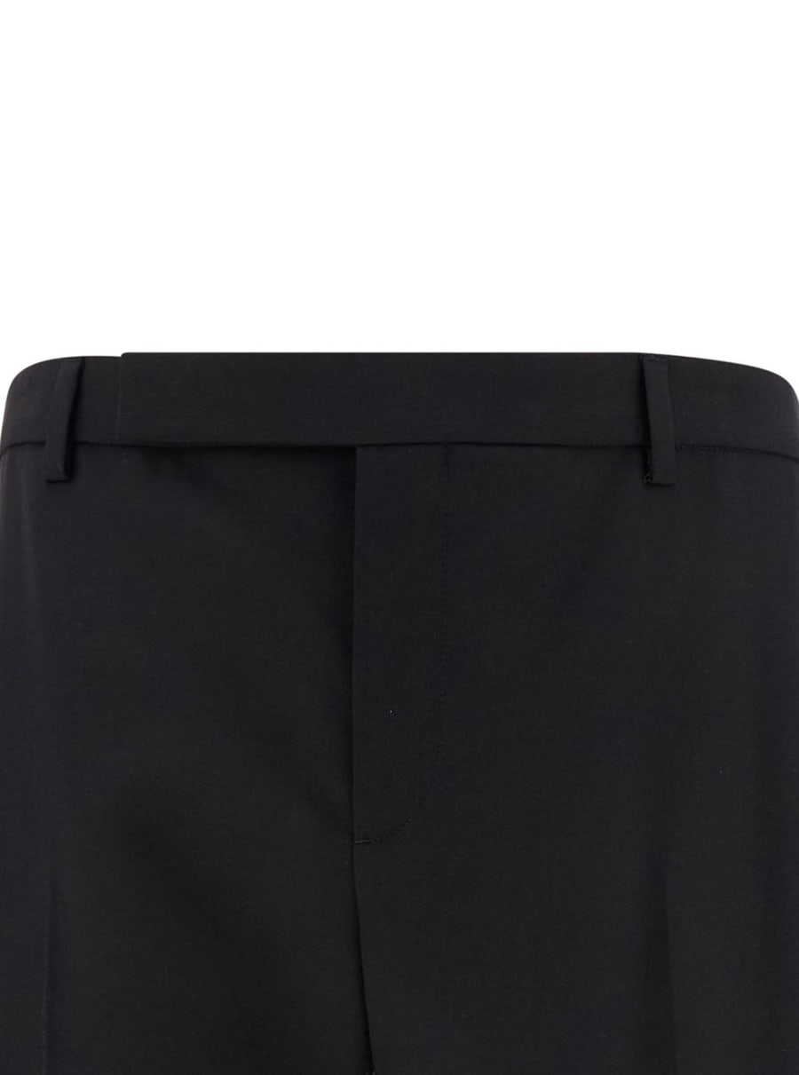 Saint Laurent Pantaloni Sartoriali con Pinces sul Fronte in Lana Nera Uomo, view 3