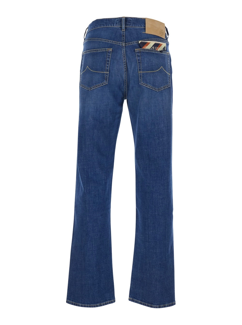Jacob cohen Jeans 'Edo' con Doppio Patch Logo sul Retro e Ricamo Logo sul Fronte in Denim Blu Uomo, view 2