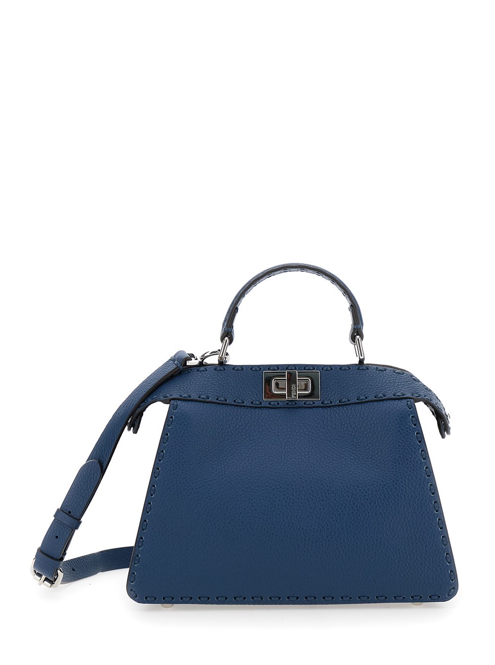 Fendi Borsa 'Peekaboo ISeeU Small' con Tracolla in Pelle Blu Donna