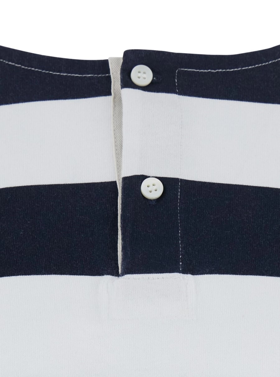 Jacquemus T-Shirt 'Le T-Shirt Mariniere' con Motivo a Righe All-Over e Logo Lettering sul Retro in Cotone Blu Uomo, view 3