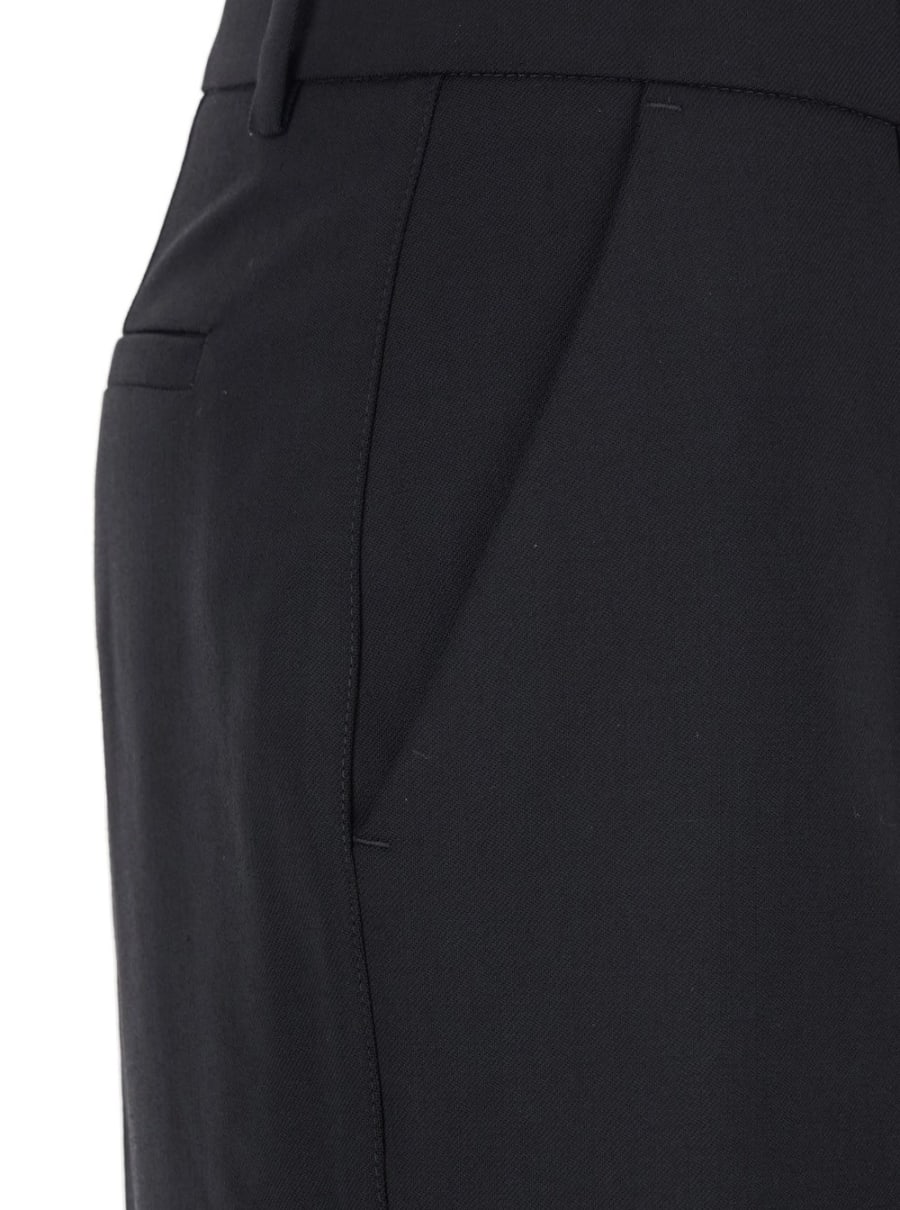 P.A.R.O.S.H. Pantalone con Passanti per Cintura in Lana Stretch Nero Donna, view 3