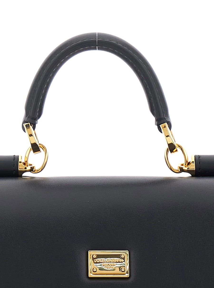 Dolce & Gabbana Borsa a Tracolla 'My Sicily' Mini con Tracolla Regolabile e Removibile in Pelle Nera Donna, view 5