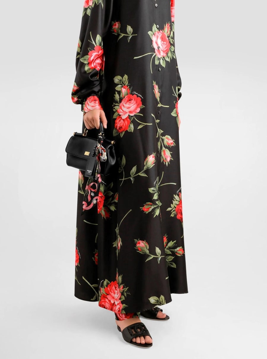 Dolce & Gabbana Borsa a Tracolla 'My Sicily' Mini con Tracolla Regolabile e Removibile in Pelle Nera Donna, view 6