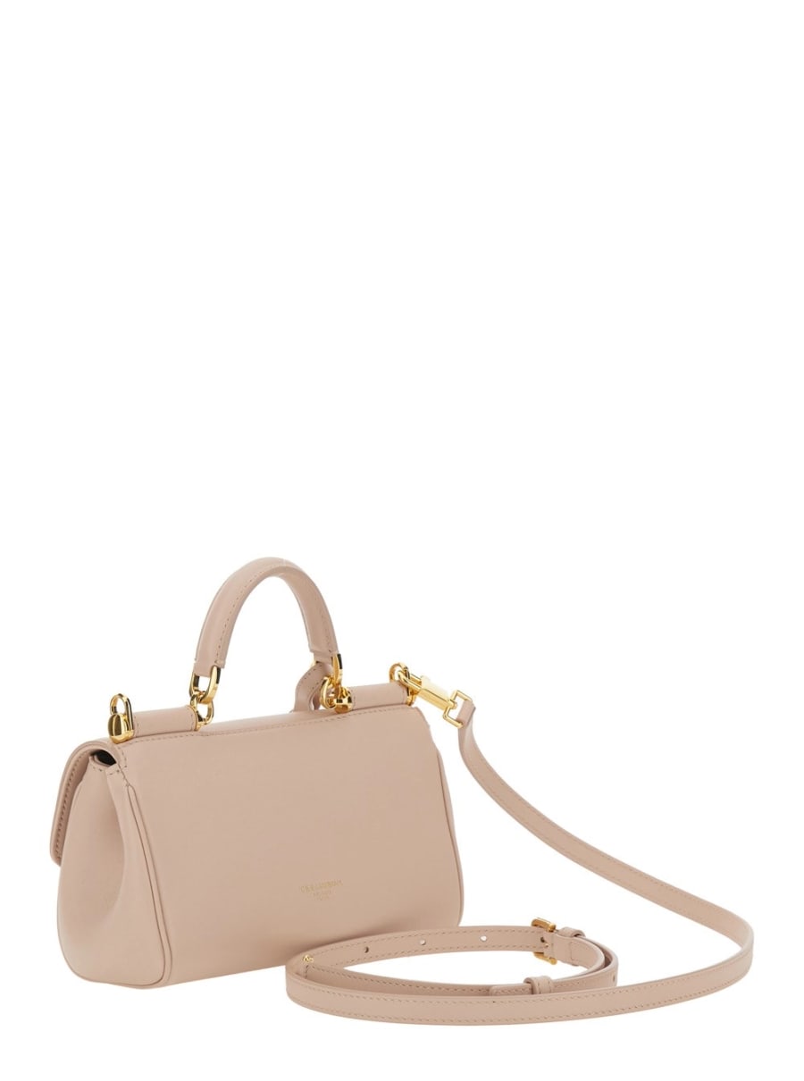 Dolce & Gabbana Borsa a Tracolla 'My Sicily' Mini con Tracolla Regolabile e Removibile in Pelle Rosa Donna, view 3