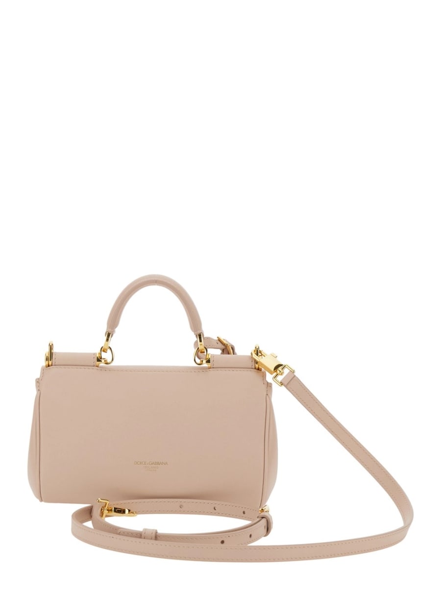 Dolce & Gabbana Borsa a Tracolla 'My Sicily' Mini con Tracolla Regolabile e Removibile in Pelle Rosa Donna, view 4