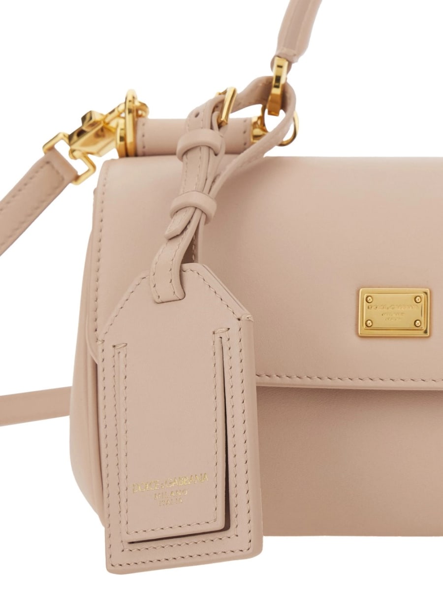 Dolce & Gabbana Borsa a Tracolla 'My Sicily' Mini con Tracolla Regolabile e Removibile in Pelle Rosa Donna, view 5