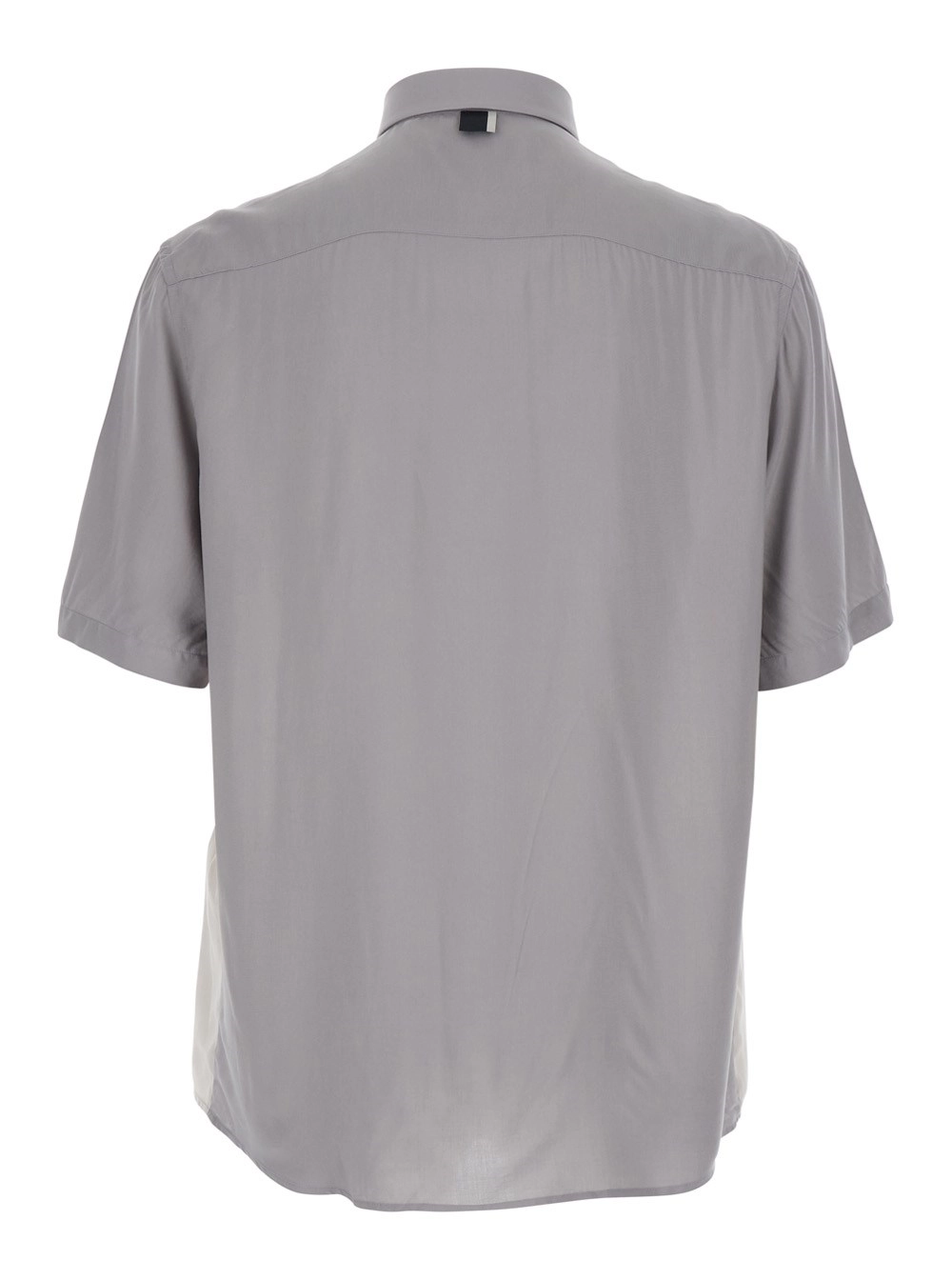 Low brand Camicia con maniche corte e colletto classico in Viscosa grigia Uomo, view 2