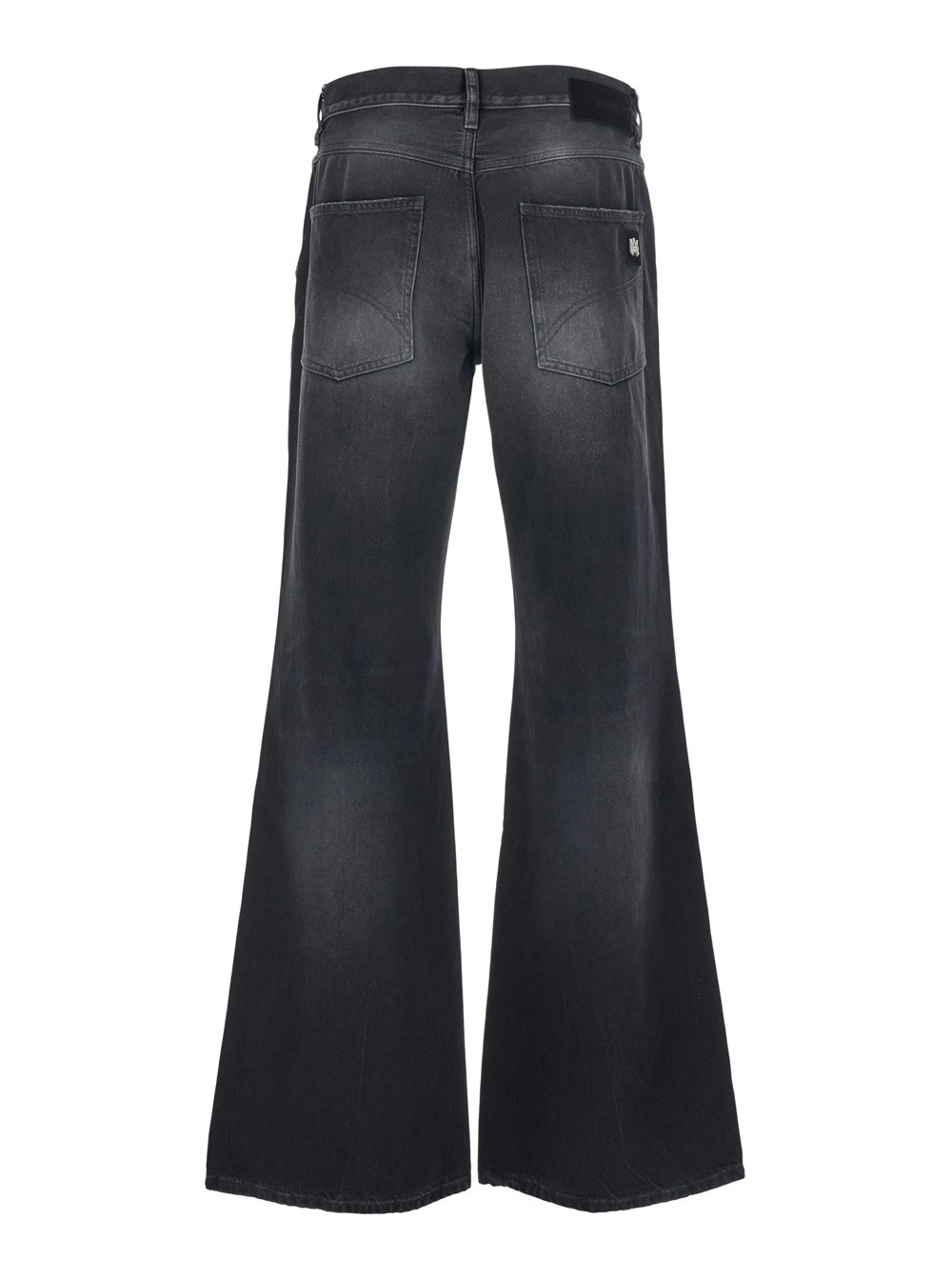 Amiri Jeans con Gamba Ampia e Patch Logo sul Retro in Denim Nero Uomo, view 2